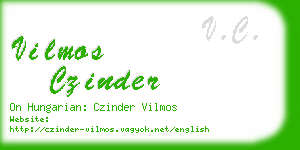 vilmos czinder business card